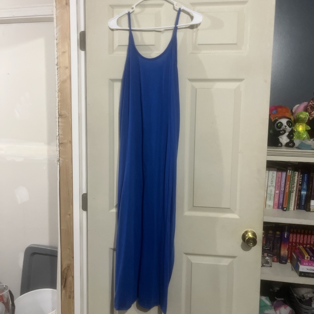 Blue Sleeveless Maxi Dress